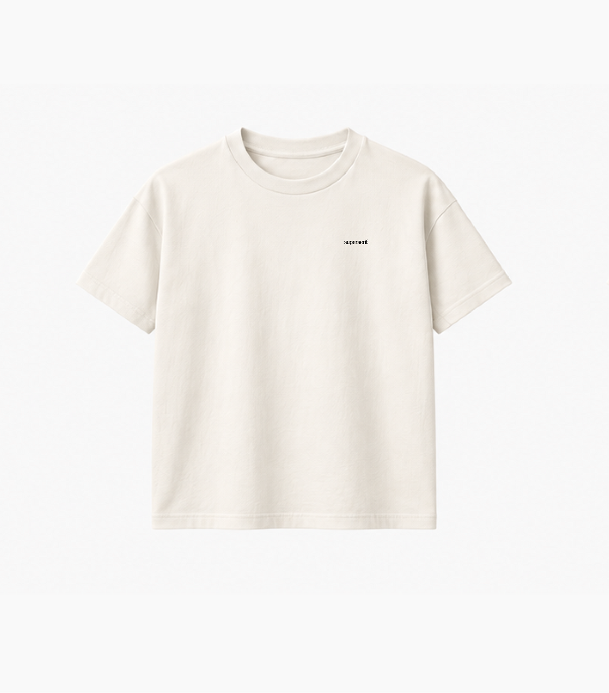 Face du t-shirt Refresh, signature superserif. au coeur